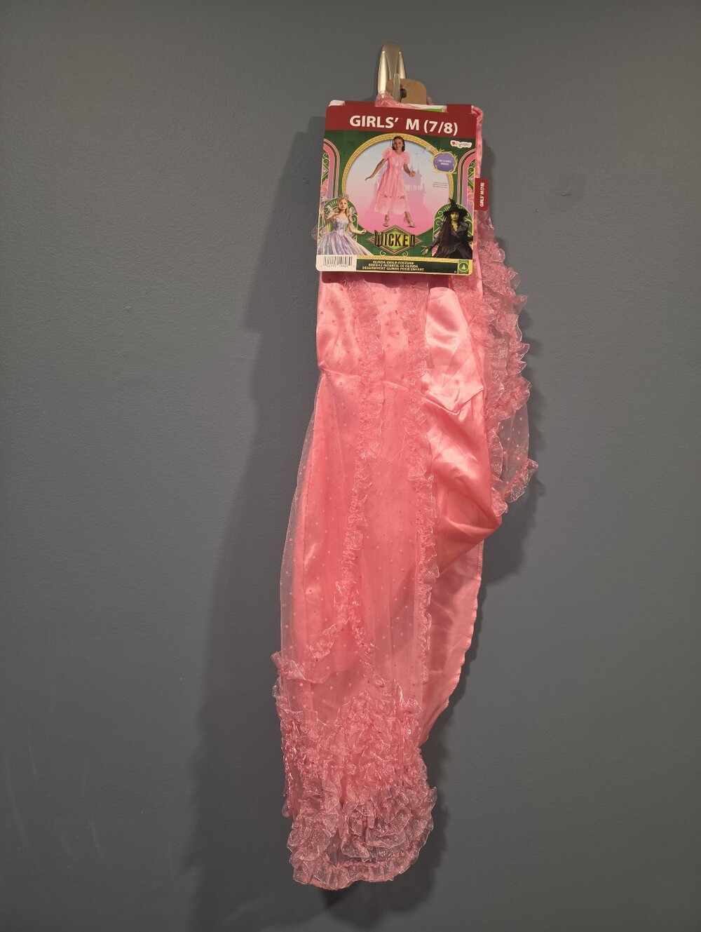 Disguise Wicked Glinda Girls' Pink Princess Costume Dress - Size M (7/8)